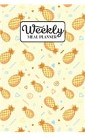Weekly Meal Planner: Meal Planning Journal Notebook with Grocery Shopping List for the Week - Pastel Yellow Pineapple