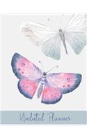 Undated Planner: One day per page, 4 columns per day, Butterflies, organize your days by topic, project, job, contract, kids, and more!