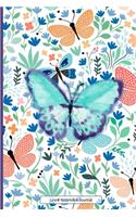 Lined Notebook Journal: Beautifully Designed Pretty Notepad For Inspired Creative Writing With White Background Raised Effect Central Blue Butterfly Detail