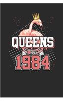 Queens Are Born In 1984: Dotted Bullet Grid Notebook / Journal (6 X 9 -120 Pages) - Birthday Gift Idea