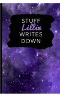 Stuff Lillie Writes Down: Personalized Journal / Notebook (6 x 9 inch) with 110 wide ruled pages inside [Purple Cosmos]