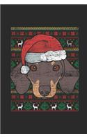 Ugly Christmas - Dachshund: Small Lined Notebook (6 X 9 -120 Pages) - Ugly Christmas Gift and Holiday Planner For Women, Men, Teens And Kids