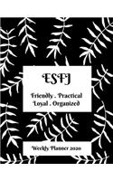 ESFJ Weekly Planner: 2020 ESFJ Myers Briggs Personality Weekly Organizer With Vision Diary