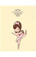 M notebook: Ballet girl on yellow cover and Dot Graph Line Sketch pages, Extra large (8.5 x 11) inches, 110 pages, White paper, Sketch, Draw and Paint(3 Ballet Girl on Yellow Notebook)