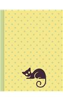 Bullet Style Dot Grid Journal: Cat Yellow Dots Theme 8.5"x 11" 150 page DIY Planner Paperback(Dot Grid Bullet Journal - Bujo for Beginners)