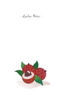 Lychee Notes: 6"x9" Ruled Lined Notebook - Watercolor Texture Fruit Illustration Cover. Matte Softcover And White Interior Papers.