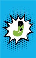 Superhero Comic Book 'j' Monogram Journal (Compact Edition)