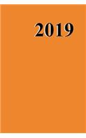 2019 Journal Orange Color Simple Plain Orange