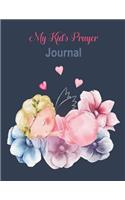 My Kid's Prayer Journal: 100 Days to Prayer, Praise and Thanks Christian Daily Bible Prayer Notes Cute Angle Water Color Cover ( Large Size 8.5x11)(Volume 2)