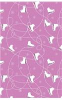Journal Notebook Ice Skates in Snow Winter Pattern - Pink