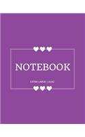 Notebook Extra Large: Lilac: Notebook 8.5 X 11: Notebook 400 Pages