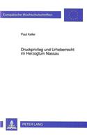 Druckprivileg und Urheberrecht im Herzogtum Nassau