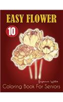 Easy Flower Coloring Book for Seniors