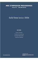 Solid-State Ionics-2006: Volume 972
