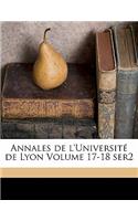 Annales de l'Université de Lyon Volume 17-18 Ser2
