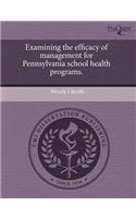 Examining the Efficacy of Management for Pennsylvania School Health Programs