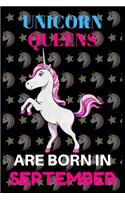unicorn queens are born in september: Best Notebook Birthday Funny Gift for kids, man, women who born in september