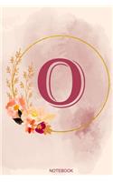 O Notebook: Journal Notebook with one Letter - White unique Softcover Design - Cute gift for Women and Girls - 6" x 9" Dot Grid - Journal, Notebook, Diary, Comp