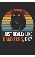I Just Really Like Hamsters, OK?: DIN A5 Hamster Notizheft gepunktet - 120 Seiten gepunktetes Hamster Notizbuch für Notizen in Schule, Universität, Arbeit oder zuhause. - Eine tolles