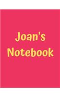 Joan's Notebook: Pink Cover, College Ruled, 100 Sheets, 8.5" x 11" (Letter Size), White Paper(59 Women's Custom Names)