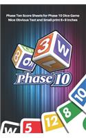 Phase 10 Score Sheets