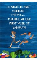 I resolve to run, meditate, eat well.......