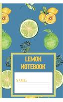 Lemon Notebook: Lemon gifts for women, men, kids, and teens: cute & elegant Steel Blue blank Lined notebook/Journal to write in