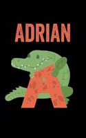 Adrian: Journal (Diary, Notebook) Personalized Custom Name Alphabet Alligator Birthday Gift for Boys