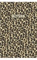Alysha: Personalized Notebook - Leopard Print (Animal Pattern). Blank College Ruled (Lined) Journal for Notes, Journaling, Diary Writing. Wildlife Theme Des