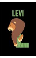 Levi: Journal (Diary, Notebook) Personalized Custom Name Alphabet Lion Birthday Gift for Boys