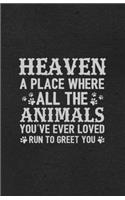 Heaven a Place Where All the Animals You've Ever Loved Run to Greet You A5 Lined Notebook