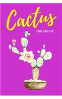 Purple Cactus Flower Notebook. Flower Cactus Plant 120 Blank Lined Page Journal, Size 6x9 College Ruled Composition Notebook. Great Gift for Succulent Cactus Lovers. Kid Men Women Teen Children Housewife Worker.