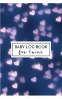 Baby Log Book for Twins: Neon Hearts Infant Tracker Journal for Newborns, Record Your Children's Feeding, Diaper, Sleeping & More