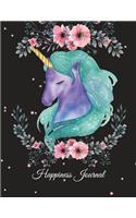 Happiness Journal: Unicorn Sweet Dream, Grateful Journal: Daily Mindfulness Planner For Manage Anxiety, Worry And Stress Large Print 8.5" x 11" Daily Practices, Reflec