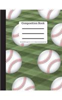 Composition Book 100 Sheet/200 Pages 8.5 X 11 In.-College Ruled Baseball Field: Baseball Writing Notebook - Soft Cover