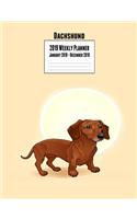 Dachshund 2019 Weekly Planner January 2019 - December 2019: Dog Lover Gift Notebook Blank Lined Journal for Doxie Owners