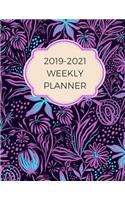 2019-2021 Weekly Planner: 36 Month Calendar Purple Flower Planner & Personal Organizer
