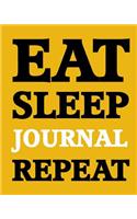 Bullet Dot Grid Journal - Eat Sleep Journal Repeat (Yellow-White): 150 page 8" x 10" Dot Grid Journal: Blank Diary, Dot Grid Bullet Planner(22 Eat Sleep Journal Repeat Journals)