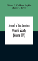 Journal Of The American Oriental Society (Volume XXVI)