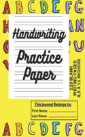 Handwriting Practice Paper - 120 Blank Writing Pages - 8,5 x 11 inches