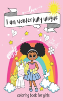 I am Wonderfully Unique: Positive and self-esteem affirmations for african american girls Coloring Book for kids