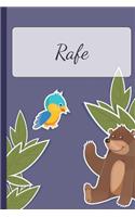 Rafe: Personalized Notebooks - Sketchbook for Kids with Name Tag - Drawing for Beginners with 110 Dot Grid Pages - 6x9 / A5 size Name Notebook - Perfect a