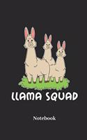 Llama Squad Notebook: Lined Journal for Llama and Alpaca Fans - Paperback, Diary Gift for Men, Women and Children