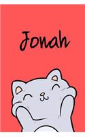 Jonah: Din A5 - 110 Seiten Blanko - Mein Malbuch - Personalisierter Kalender - Vornamen - Schönes Notizbuch - Notizblock Rot - Kinderbuch - Jugendbuch - Or