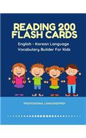 Reading 200 Flash Cards English - Korean Language Vocabulary Builder For Kids: Practice Basic Sight Words list activities books to improve reading skills with pictures dictionary games for babies, toddlers, preschool, kindergar