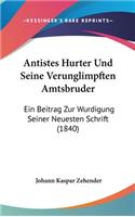 Antistes Hurter Und Seine Verunglimpften Amtsbruder
