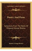 Poetry and Prose