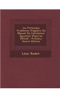 Les Prétendus Problèmes D'algèbre Du Manuel Du Calculateur Égyptien (Papyrus Rhind)