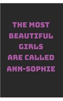 Ann-Sophie Girl Woman Notebook: Blank Paper Journal 6x9 - 120 Pages