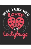 Just A Girl Who Loves Ladybugs: Ladybug Notebook, Blank Paperback Book to write in, Lady Bug Lover Gifts, 150 pages, college ruled